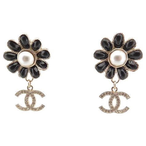 chanel floral cc brooch for sale|pre owned chanel earrings.